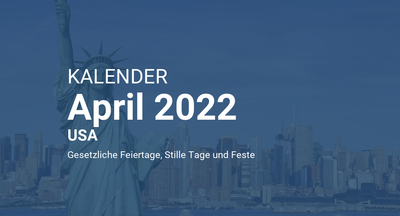 Kalender April 2022 – USA