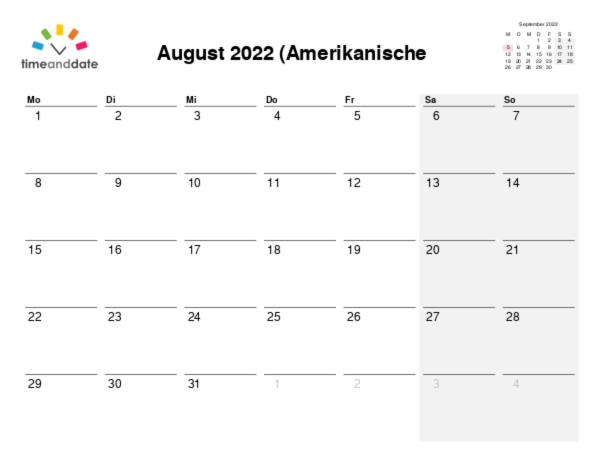 Kalender für 2022 in Amerikanische Jungferninseln